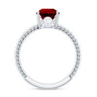 2.9 Carat Lab Created Ruby Teardrop Engagement Ring With Surprise Diamonds