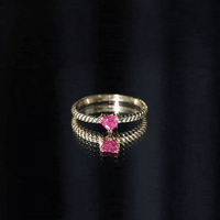 Real Half Carat Ruby Heart Promise Ring with Twisted Rope