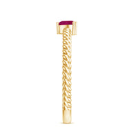 Real Half Carat Ruby Heart Promise Ring with Twisted Rope