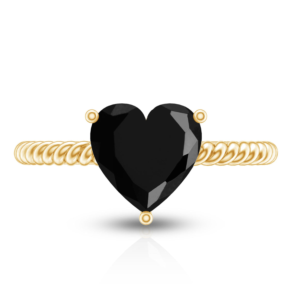 2.4 Carat Lab Grown Black Diamond Heart Engagement Ring for Women