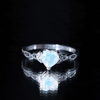 Certified 2 Carat Ethiopian Opal Heart Engagement Ring with Celtic Knot