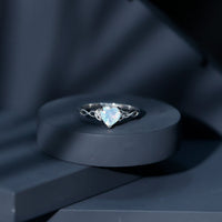 Certified 2 Carat Ethiopian Opal Heart Engagement Ring with Celtic Knot