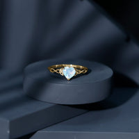 Certified 2 Carat Ethiopian Opal Heart Engagement Ring with Celtic Knot
