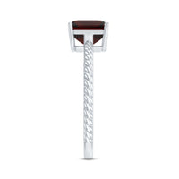 3.3 Carat Natural Garnet Asscher Cut Engagement Ring with Twisted Rope