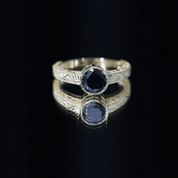 Vintage Style 2 Carat Lab Grown Black Diamond Bezel Set Engagement Ring