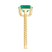 Certified 8 mm Cushion Cut Lab Grown Emerald Ring for Engagement