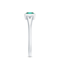 5mm Princess Cut Lab Grown Emerald Solitaire Ring with Split Shank