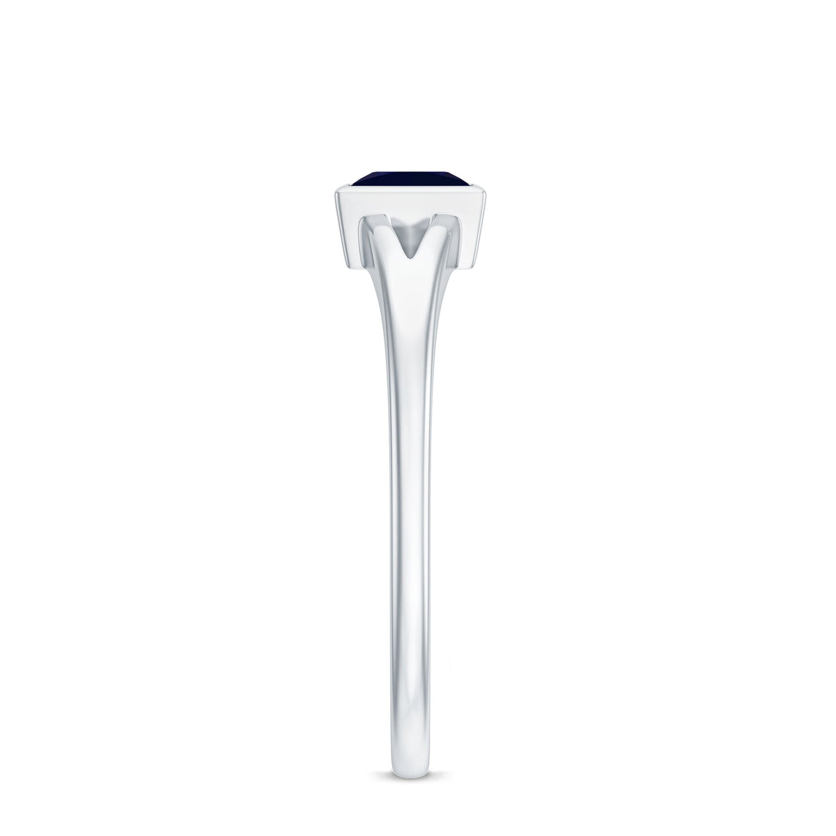 Princess Cut 4MM Blue Sapphire Solitaire Promise Ring in Split Shank