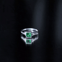 Certified Princess Cut Lab Grown Emerald Celtic Promise Ring