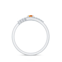 Natural Citrine Promise Ring with Diamond Bypass Shank