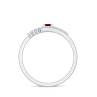Lab Created Ruby and Diamond Promise Ring in Bypass Shank