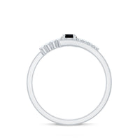 4mm Round Black Onyx Minimal Promise Ring with Diamond