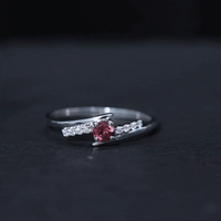 Minimal Pink Tourmaline and Diamond Bypass Promise Ring