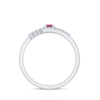 Minimal Pink Tourmaline and Diamond Bypass Promise Ring