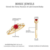 Lab-Lab Grown Ruby and Diamond Minimal Promise Ring