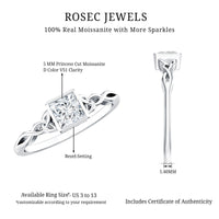 Princess Cut Moissanite Promise Ring in Bezel Setting