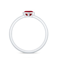 Genuine 0.6 Carat Ruby Heart Engagement Ring with Diamond