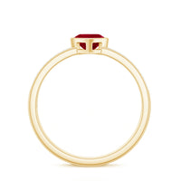 Genuine 0.6 Carat Ruby Heart Engagement Ring with Diamond