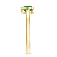 Real Emerald Heart Solitaire Ring in Bezel Setting