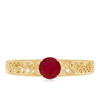 Vintage Inspired Ruby Engagement Ring with Surprise Diamond