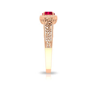 Vintage Inspired Ruby Solitaire Engagement Ring