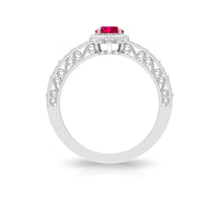 Vintage Inspired Ruby Solitaire Engagement Ring