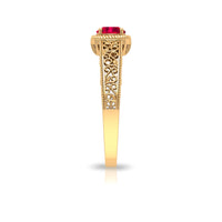Vintage Inspired Ruby Solitaire Engagement Ring