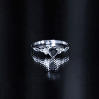 Certified 0.6 Carat Lab Grown Black Diamond Heart Promise Ring with Celtic Knot
