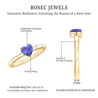 Heart Shape Tanzanite Diamond Promise Ring for Engagement