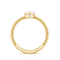Moissanite Solitaire Promise Ring with Twisted Rope Band