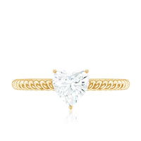Moissanite Solitaire Promise Ring with Twisted Rope Band