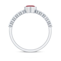 Real 0.6 Carat Ruby Heart Promise Ring with Diamond