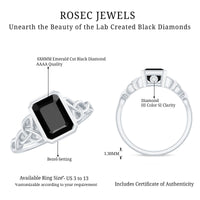 1.6 Carat Lab Grown Black Diamond Celtic Knot Engagement Ring with Surprise White Diamond