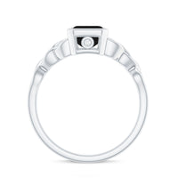 1.6 Carat Lab Grown Black Diamond Celtic Knot Engagement Ring with Surprise White Diamond