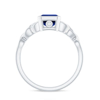 Solitaire Created Blue Sapphire Celtic Engagement Ring