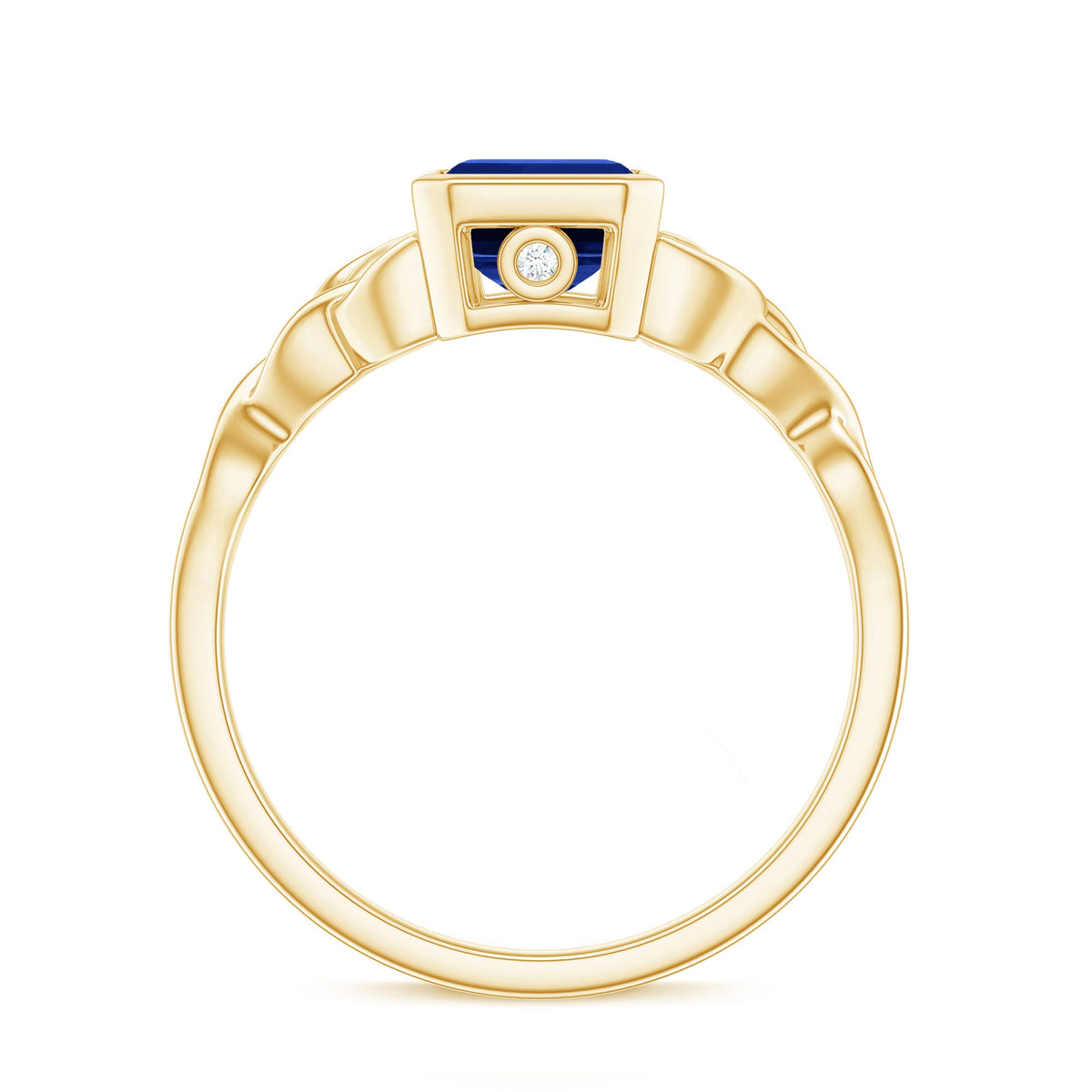 Solitaire Created Blue Sapphire Celtic Engagement Ring