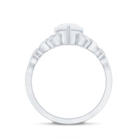 Pear Shaped Moonstone Solitaire Engagement Ring with Celtic Band
