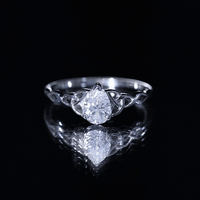 Pear Cut 0.79 Carat Moissanite Celtic Engagement Ring