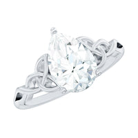 Pear Cut 0.79 Carat Moissanite Celtic Engagement Ring