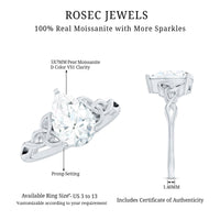 Pear Cut 0.79 Carat Moissanite Celtic Engagement Ring