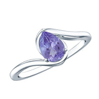 Natural Tanzanite Solitaire Engagement Ring with Bypass Shank