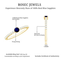 Genuine Blue Sapphire Promise Ring with Diamond