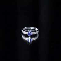 Certified 0.6 Carat Oval Lab Grown Blue Sapphire Engagement Ring with Diamond