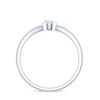 Bezel Set Oval Cut Moissanite Promise Ring in Split Shank