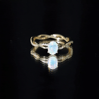 1.2 Carat Natural Opalescent Oval Engagement Ring with Diamond Braided Shank