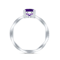 2.5 Carat Amethyst Oval Engagement Ring with Diamond Braided Shank