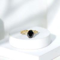 Certified 4.2 Carat Lab Grown Black Diamond Oval Engagement Ring with White Diamond
