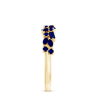 Natural Blue Sapphire Half Eternity Anniversary Ring for Women