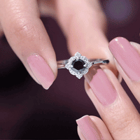 Vintage Looking 0.8 Carat Lab Grown Black and White Diamond Engagement Ring