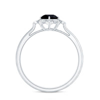 Vintage Looking 0.8 Carat Lab Grown Black and White Diamond Engagement Ring